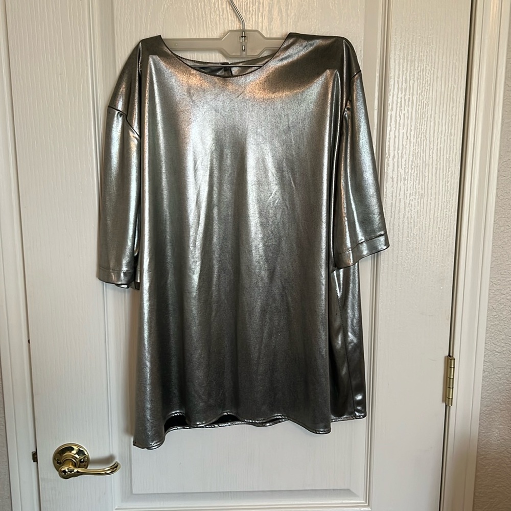 Maggie McNaughton 90’s vintage blouse in metallic silver